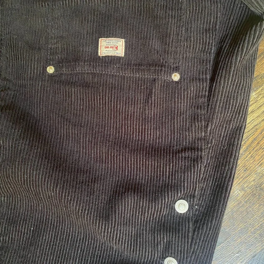 Vintage 90s Ki-Ko-Mo Black Corduroy Mini Dress - Picture 5 of 8